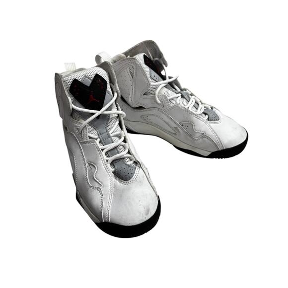 Air Jordan Youth Size 5Y True Flight White Black High Top Basketball Sneakers - Picture 5 of 8